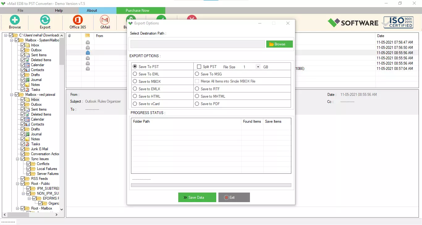 EDB to PST Importer | Import EDB to PST | Import Exchange to Outlook