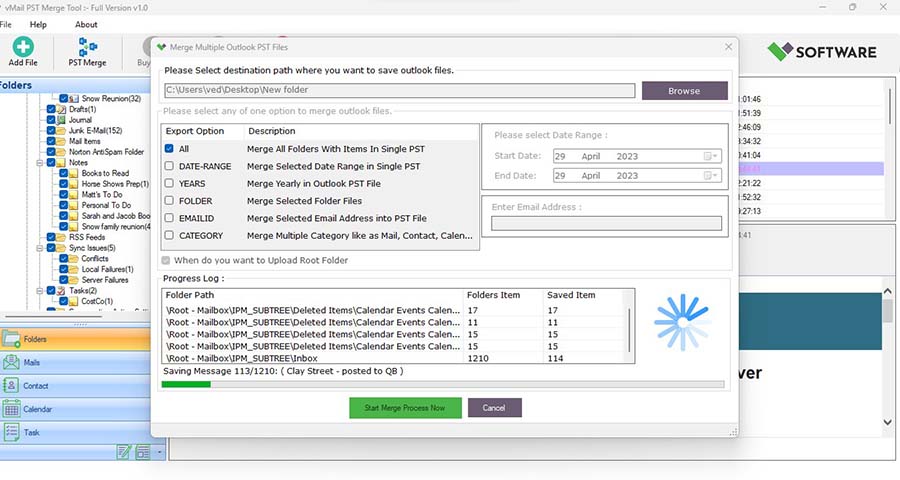 Merge Outlook PST File - Free Tool PST Merge