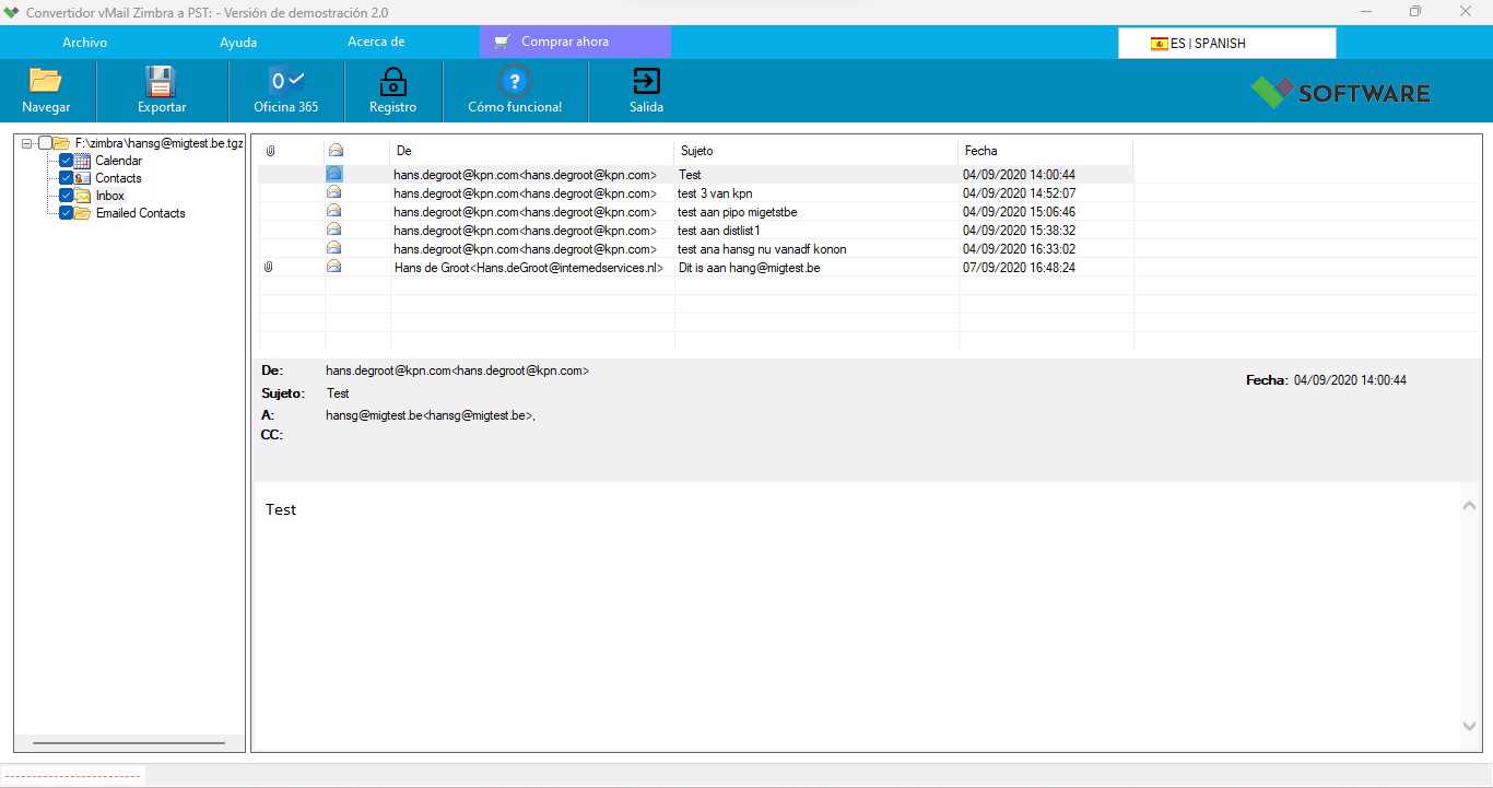 Zimbra TGZ to PST Converter - Migrar TGZ a formato Outlook