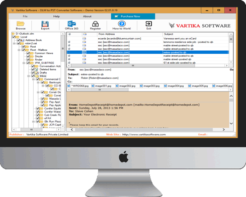 Vartika OLM to PST Converter