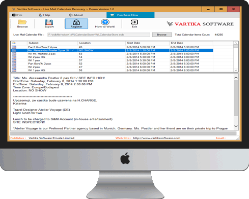 Live Mail Calendar Recovery Tool to Export WLM Calendar to PST